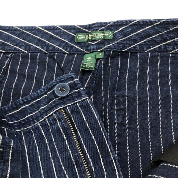 Lauren Jean Co. Ralph Lauren Pin Striped Wide-Leg Jeans 16 - Picture 12 of 12